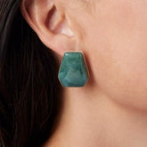 Pendientes Jay King de plata de ley con calcedonia azul verdoso y flores